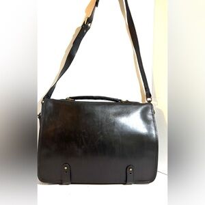 Tusting vintage Elegant Black Leather messenger Bag